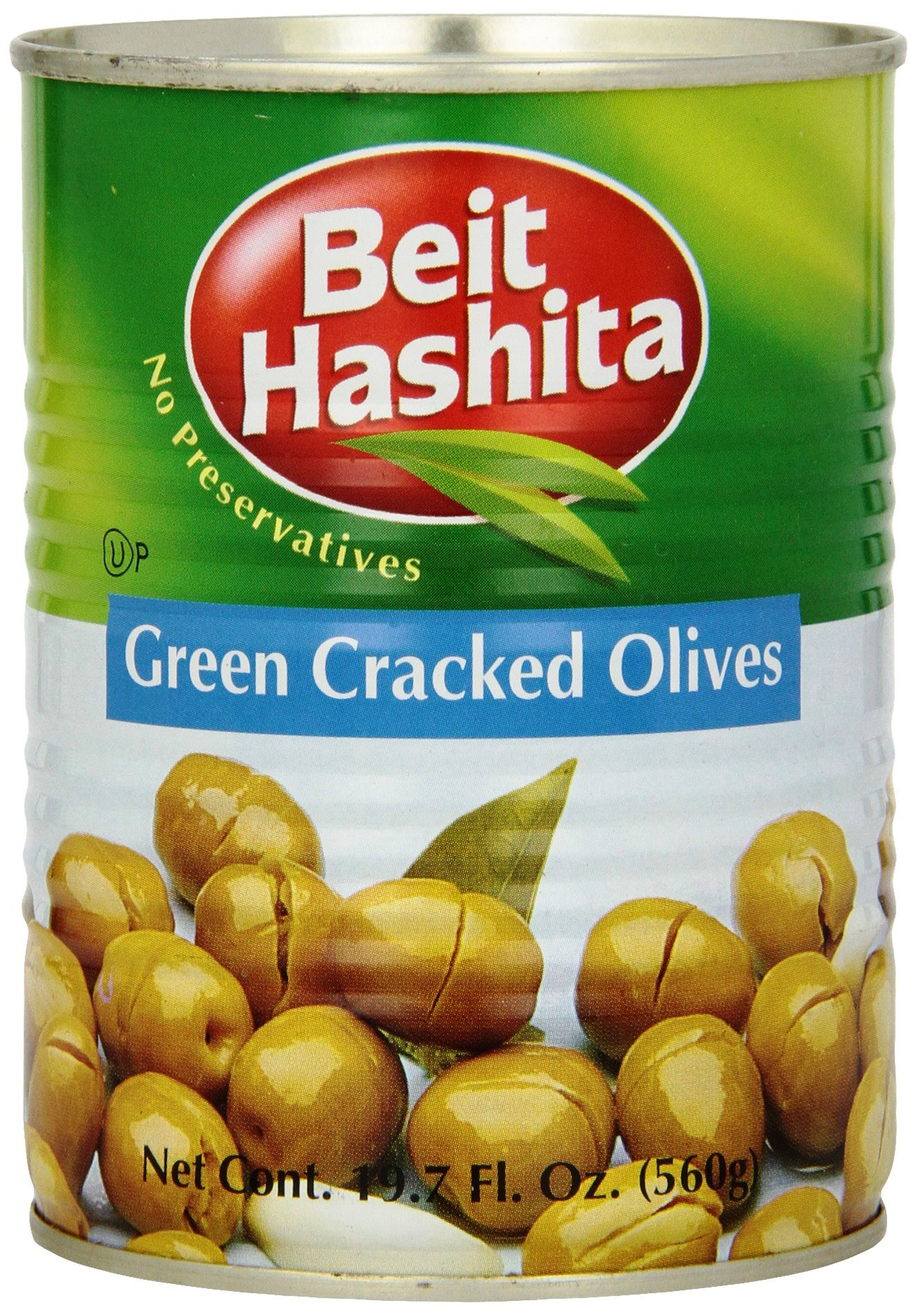 Cracked Green Olives - Beit Hashita 19.7oz - Groceries By Israel
