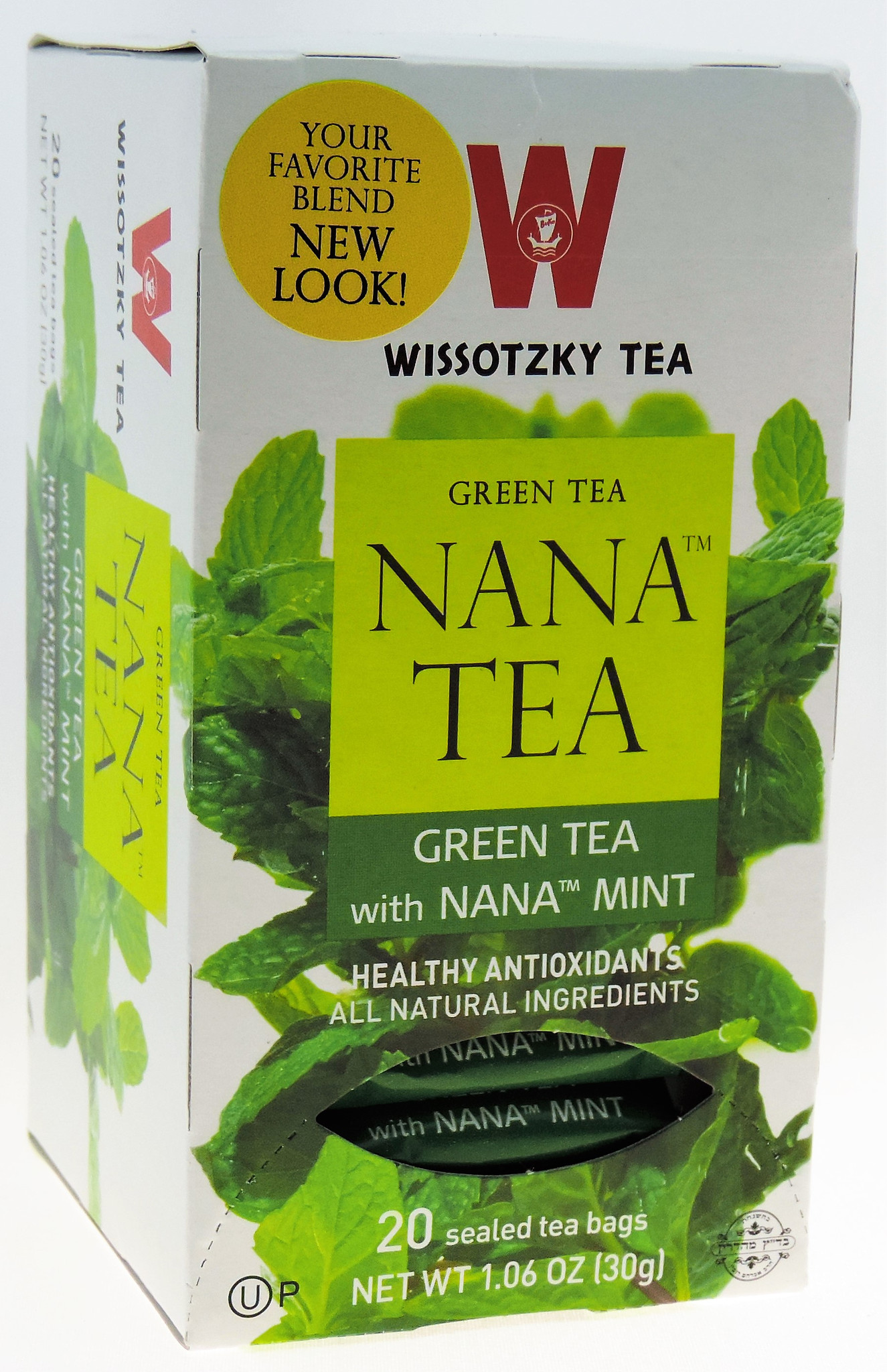 Wissotzky Green Tea with Nana Mint - 20 Bags - Groceries By Israel
